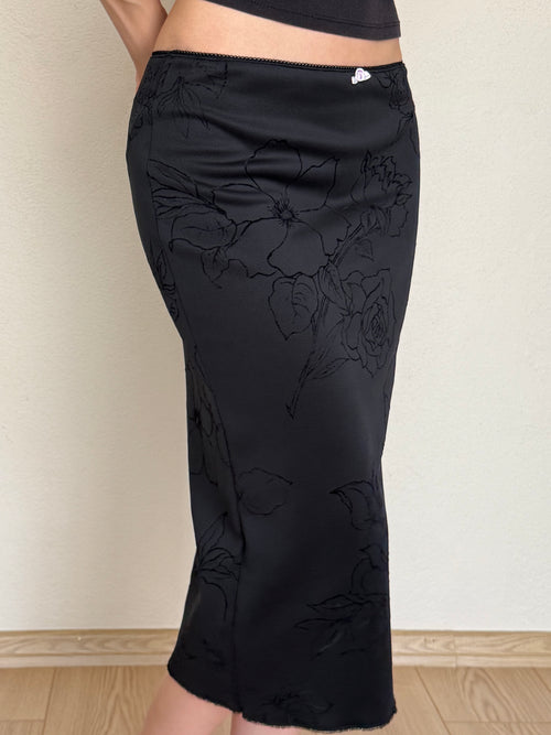 Floral Jacquard Midi Skirt