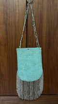 Ostrich print fringed bucket bag 2