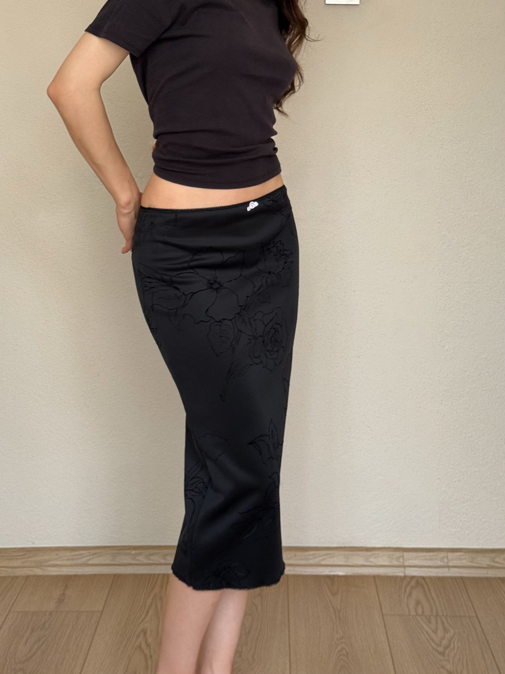 Floral Jacquard Midi Skirt