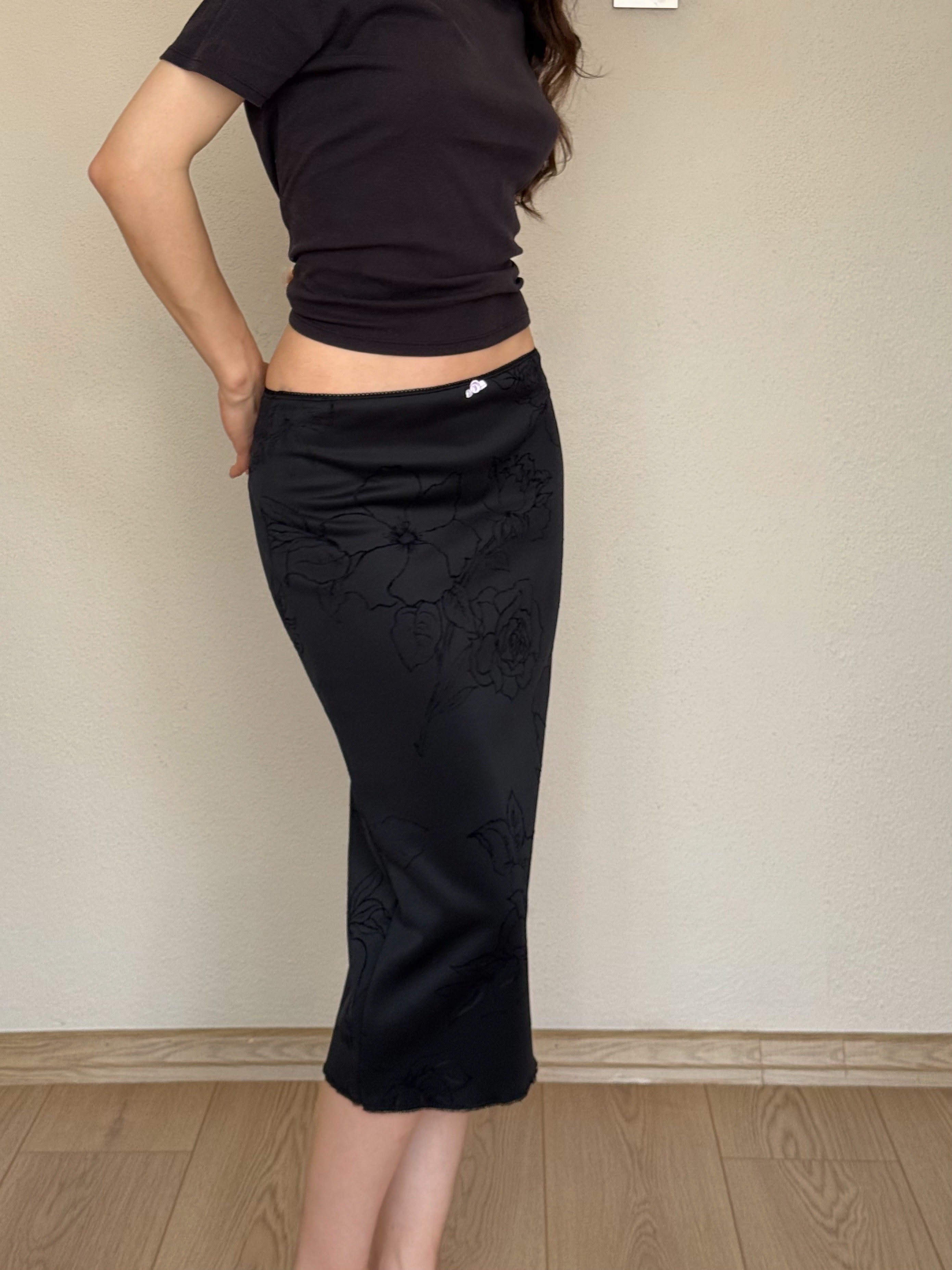 Floral Jacquard Midi Skirt