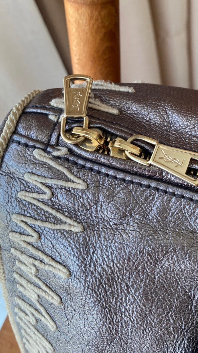 YSL Whipstitch Leather Top Handle Bag